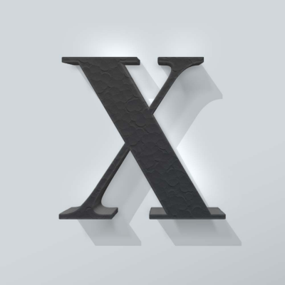 Grijs Piepschuim Letter X Bodoni - 1