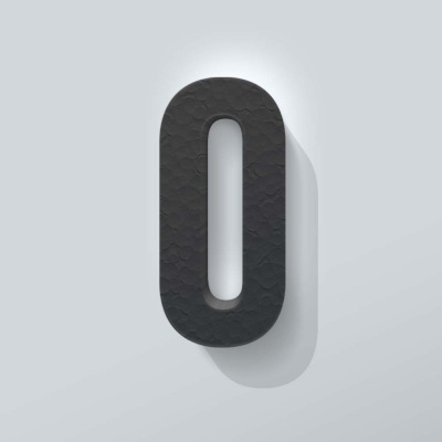 Grijs Piepschuim Cijfer 0 Bodoni - 1