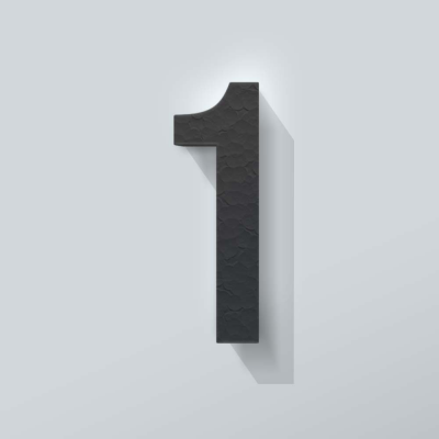 Grijs Piepschuim Cijfer 1 Bodoni - 1