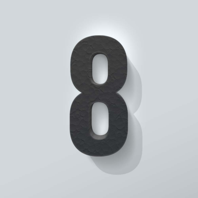 Grijs Piepschuim Cijfer 8 Bodoni - 1