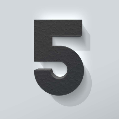 Grijs Piepschuim Cijfer 5 Big John - 1