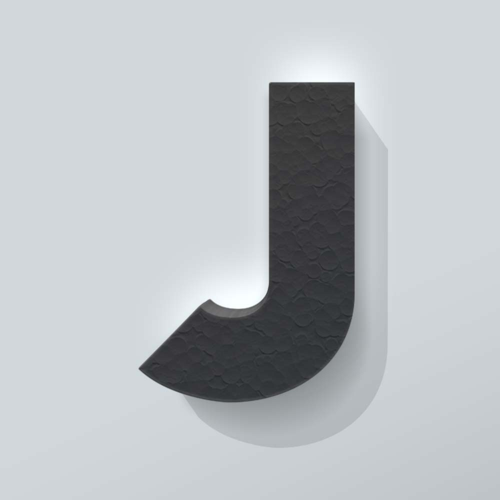Zwart Piepschuim Letter J Big John - 1