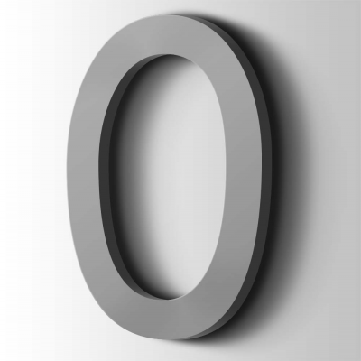 Kunststof Cijfer 0 Comic Sans Acrylaat 7040 Window Grey - 1