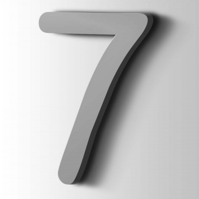 Kunststof Cijfer 7 Comic Sans Acrylaat 7040 Window Grey - 1