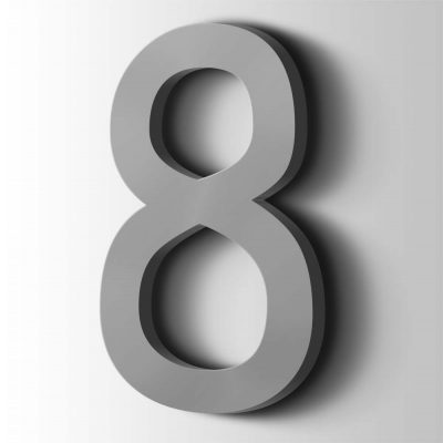 Kunststof Cijfer 8 Comic Sans Acrylaat 7040 Window Grey - 1