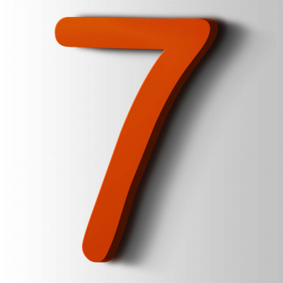 Kunststof Cijfer 7 Comic Sans Acrylaat 3020 Traffic Red - 1