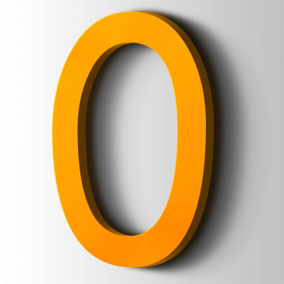 Kunststof Cijfer 0 Comic Sans Acrylaat 1003 Signal Yellow - 1 Kunststof Cijfer 0 Comic Sans Acrylaat 1003 Signal Yellow - 1