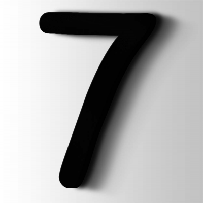 Kunststof Cijfer 7 Comic Sans Acrylaat 9005 Jet Black - 1