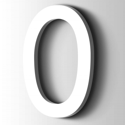 Kunststof Cijfer 0 Comic Sans Acrylaat 9016 Traffic white - 1