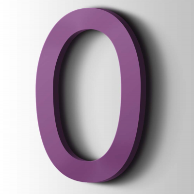 Kunststof Cijfer 0 Comic Sans Acrylaat 4008 Signal Violet - 1