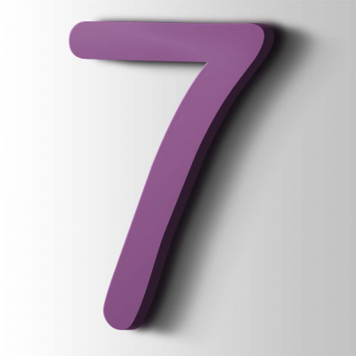 Kunststof Cijfer 7 Comic Sans Acrylaat 4008 Signal Violet - 1