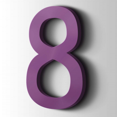 Kunststof Cijfer 8 Comic Sans Acrylaat 4008 Signal Violet - 1