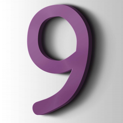 Kunststof Cijfer 9 Comic Sans Acrylaat 4008 Signal Violet - 1