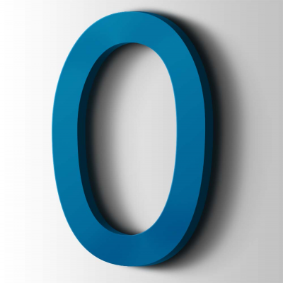 Kunststof Cijfer 0 Comic Sans Acrylaat 5015 Sky Blue - 1