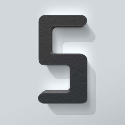 Grijs Piepschuim Cijfer 5 Checkbook - 1