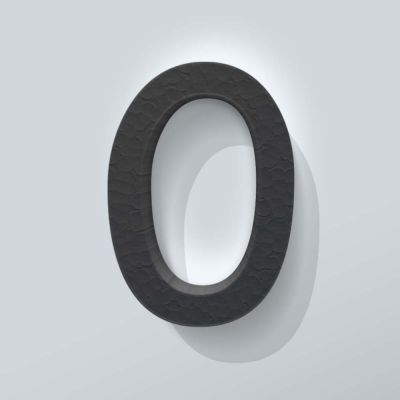 Grijs Piepschuim Cijfer 0 Comic Sans - 1