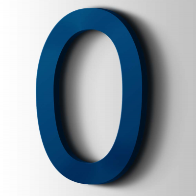 Kunststof Cijfer 0 Comic Sans Acrylaat 5002 Ultramarine Blue - 1