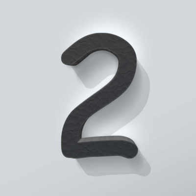 Grijs Piepschuim Cijfer 2 Comic Sans - 1