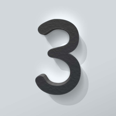Grijs Piepschuim Cijfer 3 Comic Sans - 1