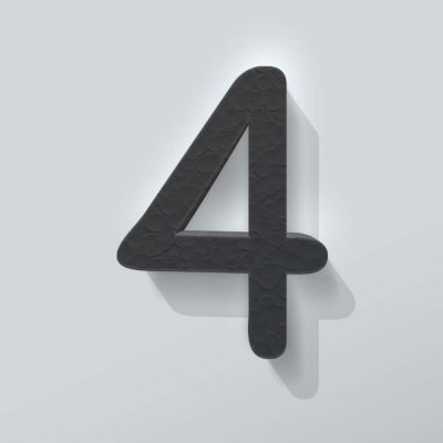 Grijs Piepschuim Cijfer 4 Comic Sans - 1