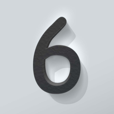 GrijsPiepschuim Cijfer 6 Comic Sans - 1