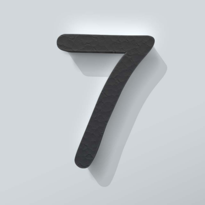 Grijs Piepschuim Cijfer 7 Comic Sans - 1