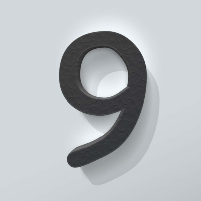 Grijs Piepschuim Cijfer 9 Comic Sans - 1