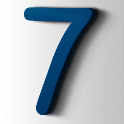 Kunststof Cijfer 7 Comic Sans Acrylaat 5002 Ultramarine Blue - 1