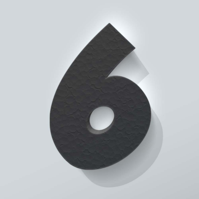 Grijs Piepschuim Cijfer 6 Grobold - 1