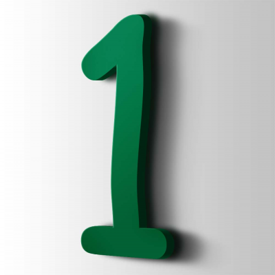 Kunststof Cijfer 1 Comic Sans Acrylaat 6029 Mint Green - 1