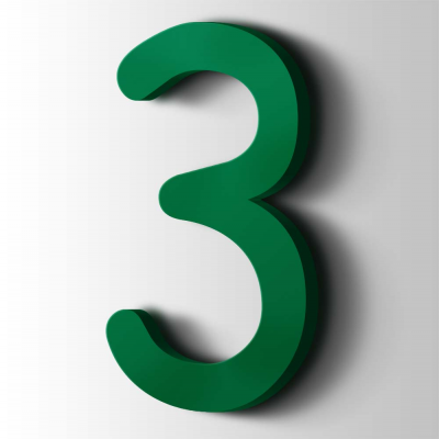 Kunststof Cijfer 3 Comic Sans Acrylaat 6029 Mint Green - 1