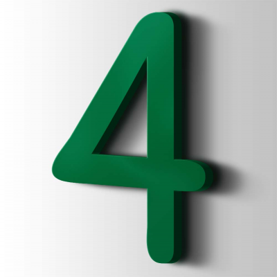 Kunststof Cijfer 4 Comic Sans Acrylaat 6029 Mint Green - 1