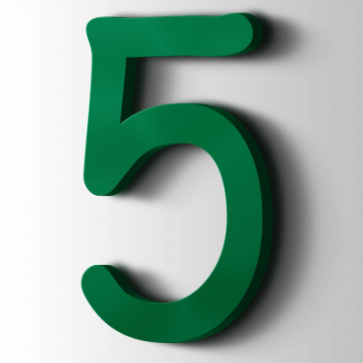 Kunststof Cijfer 5 Comic Sans Acrylaat 6029 Mint Green - 1