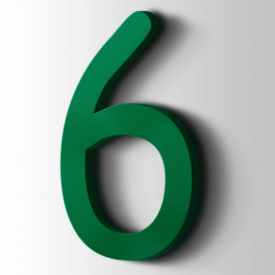 Kunststof Cijfer 6 Comic Sans Acrylaat 6029 Mint Green - 1