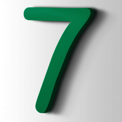 Kunststof Cijfer 7 Comic Sans Acrylaat 6029 Mint Green - 1