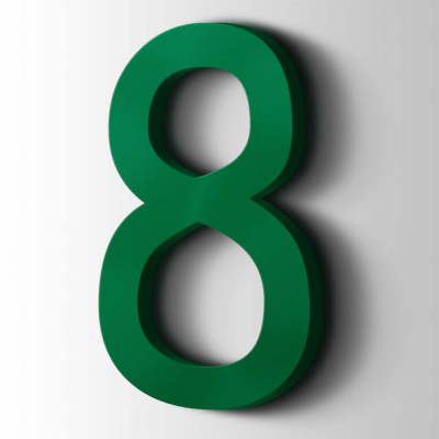 Kunststof Cijfer 8 Comic Sans Acrylaat 6029 Mint Green - 1