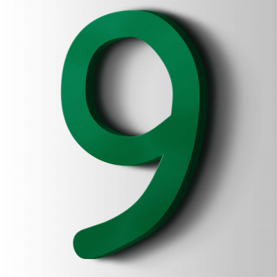 Kunststof Cijfer 9 Comic Sans Acrylaat 6029 Mint Green - 1