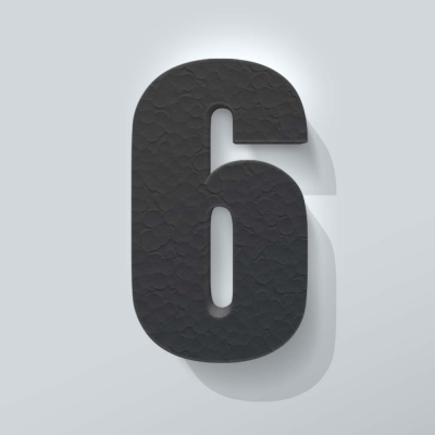 Grijs Piepschuim Cijfer 6 Impact - 1