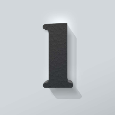 Grijs Piepschuim Cijfer 1 Stencil - 1