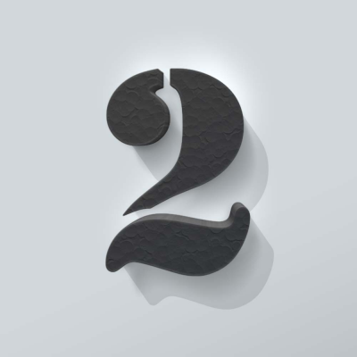 Grijs Piepschuim Cijfer 2 Stencil - 1 Grijs Piepschuim Cijfer 2 Stencil - 1