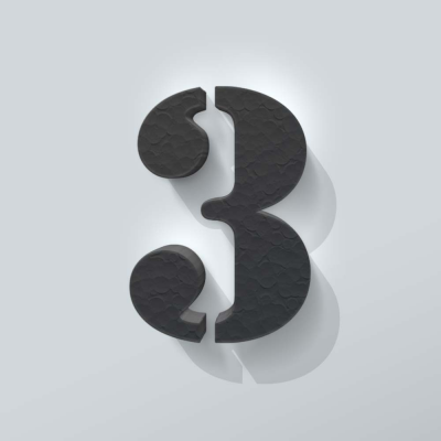 Grijs Piepschuim Cijfer 3 Stencil - 1