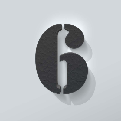 Grijs Piepschuim Cijfer 6 Stencil - 1