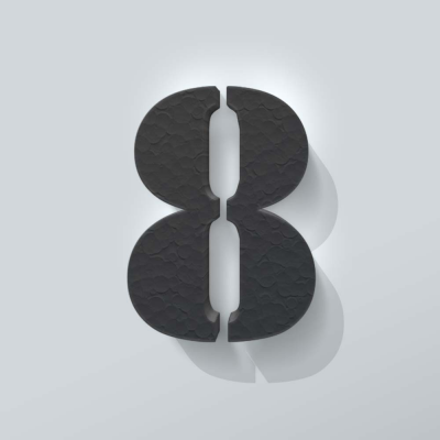 Grijs Piepschuim Cijfer 8 Stencil - 1