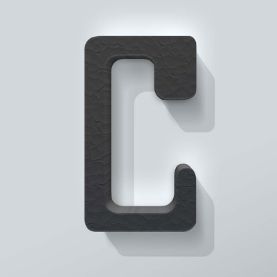 Grijs Piepschuim Letter C Checkbook - 1