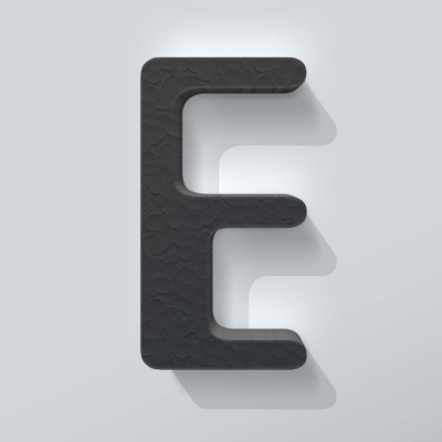 Grijs Piepschuim Letter E Checkbook - 1