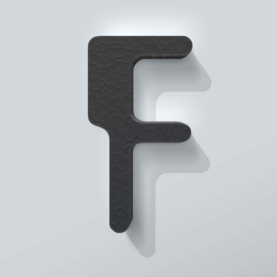 Grijs Piepschuim Letter F Checkbook - 1