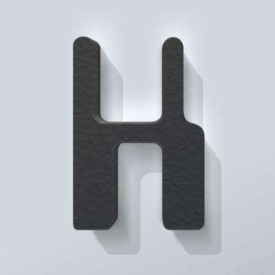 Grijs Piepschuim Letter H Checkbook - 1