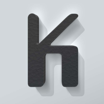 Grijs Piepschuim Letter K Checkbook - 1