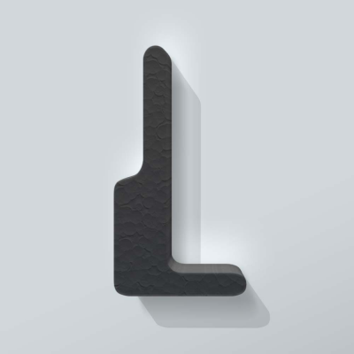 Grijs Piepschuim Letter L Checkbook - 1