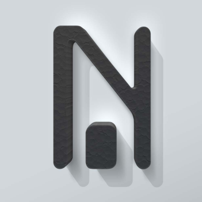 Grijs Piepschuim Letter N Checkbook - 1